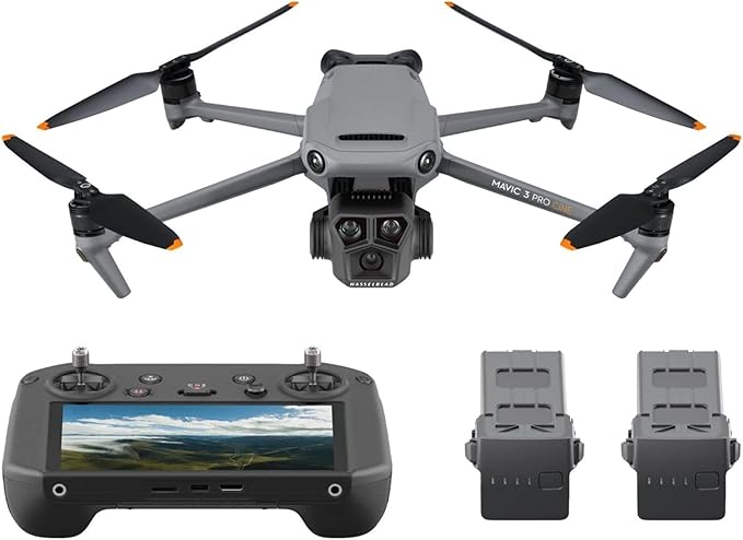 DJI Mavic 3 Pro Cine with the DJI RC Pro (high-bright screen), Flagship Triple-Camera Drone, Tri-Camera Apple ProRes Support with 1TB of storage, Three Intelligent Flight Batteries and more