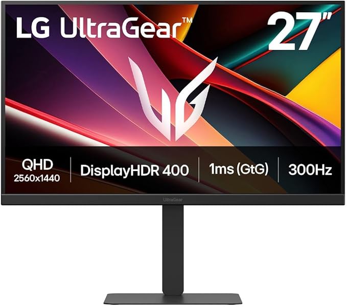 LG UltraGear G6 27G610A Gaming Monitor - QHD 1440p IPS 27 Inch, 200Hz, 1ms GtG, FreeSync Premium, DisplayHDR 400, HDMI, DP1.4(DSC), Black