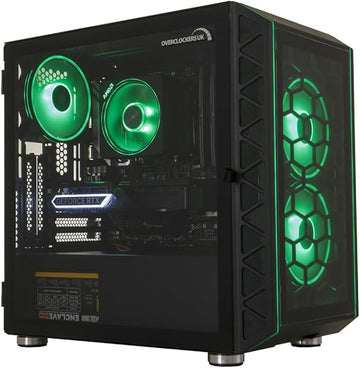 OVERCLOCKERS UK Refract Gaming Jade Pre-Built Gaming PC – AMD Ryzen 7000 CPU, RTX 5060 Ti GPU, 32GB DDR5, 1TB SSD – 1080p/1440p High FPS Gaming Performance – RGB Glass Case
