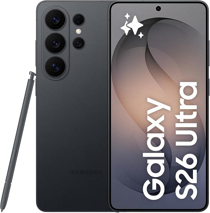 Samsung Galaxy S26 Ultra AI Phone, Privacy Display, Snapdragon AP, 200MP Camera, 12 GB Memory, 512 GB Storage, 5000 mAh Battery, Galaxy AI, Black, 3 Year Extended Warranty (UK Version)